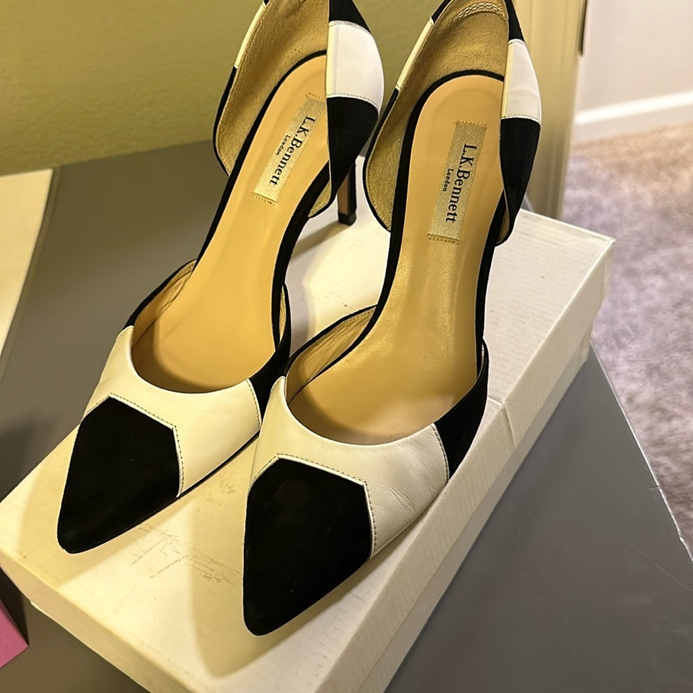LK Bennett black and white Flossie pump in great condition